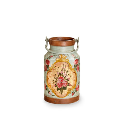 Milchkanne <br> bemalt | Bauernrosen-Motiv